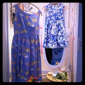 Mini Lindy cream and China blue gown